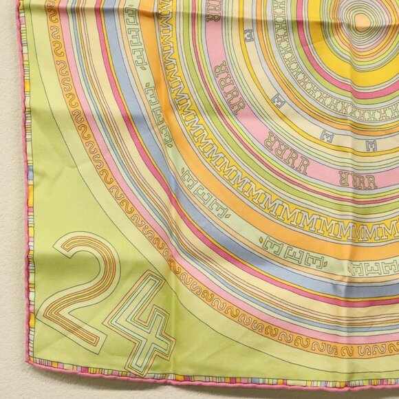 HERMES Carre 40 Scarf ""FRANCE PARIS 24 FBG"" Silk Green Auth 134912M - Picture 4 of 8